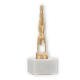 Trofeo figura metálica Gimnasia damas oro metálico sobre base mármol blanco 18,5cm
