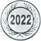 Silver embossed aluminum emblem 25mm - Year 2022