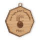 Médaille en bois Gerd en placage de chêne de taille 8,0cm
