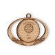 Wooden medal Alina oak solid wood in size 6,0cm