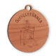 Wooden medal Vera cherry solid wood in size 7,0cm
