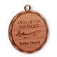 Wooden medal Petra cherry solid wood in size 7,0cm