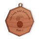 Medalha de madeira Gerd cerejeira em madeira maciça no tamanho 8,0cm