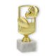 Pokal Kunststofffigur Football Feld gold auf weißem Marmorsockel 18,5cm