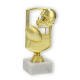 Pokal Kunststofffigur Football Feld gold auf weißem Marmorsockel 17,5cm