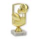 Pokal Kunststofffigur Football Feld gold auf weißem Marmorsockel 16,5cm