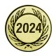Embossed gold aluminum emblem 50mm - year 2024