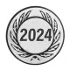 Silver embossed aluminum emblem 50mm - year 2024