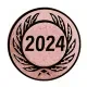 Aluminum emblem embossed bronze 25mm - year 2024