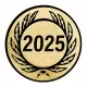 Aluemblem geprägt gold 25mm - Jahreszahl 2025