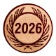 Aluemblem geprägt bronze 50mm - Jahreszahl 2026