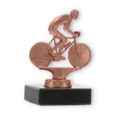 Trofeo con figurina in metallo ciclismo su strada bronzo su base