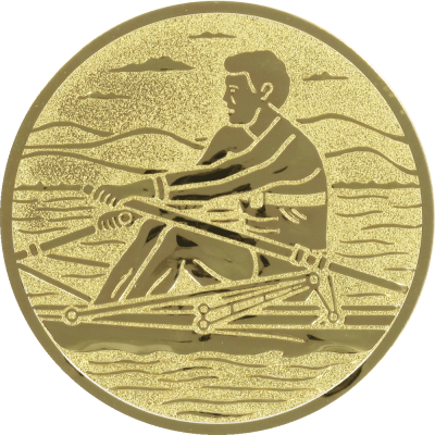 Aluemblem geprägt gold 25mm – Rudern, individuell gestalten