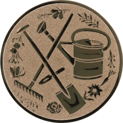 Aluemblem geprägt bronze 50mm Gärtner, ideal für Medaillen