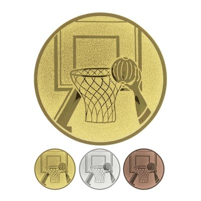 Aluemblem geprägt - Basketballkorb