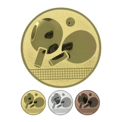 Emblème en aluminium gaufré - Raquette de ping-pong