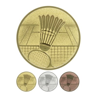 Emblema in alluminio in rilievo - Badminton