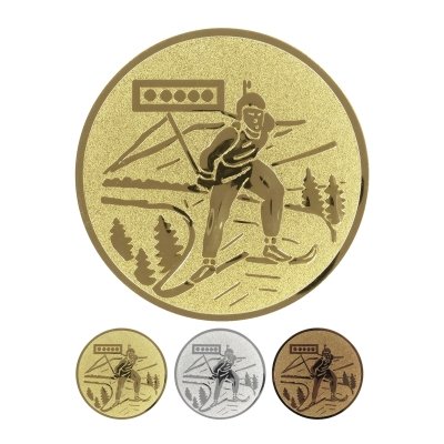 Emblema de alumínio em relevo - Biathlon