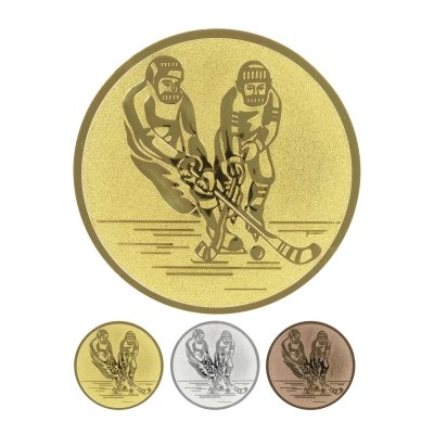 Embossed aluminum emblem - ice hockey