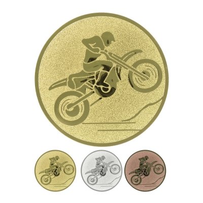 Embossed aluminum emblem - Motocross