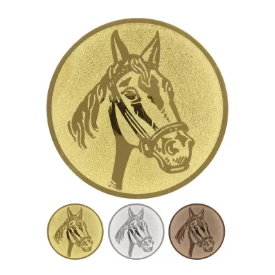 Embossed aluminum emblem - modern horse head