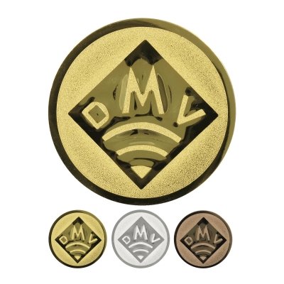 Embossed aluminum emblem - DMV