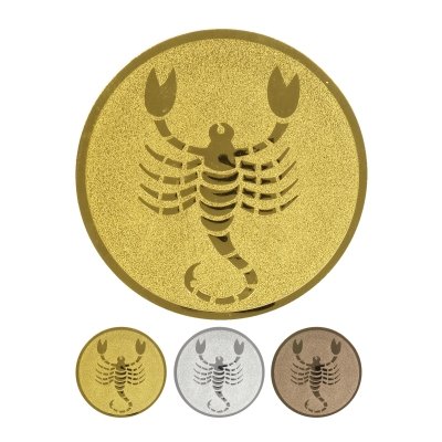Embossed aluminum emblem - scorpion