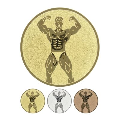 Embossed aluminum emblem - Bodybuilding men