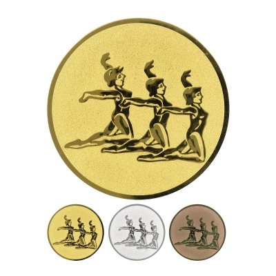 Embossed aluminum emblem - Synchronized gymnastics group