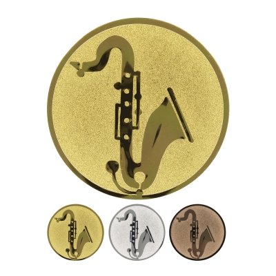 Embossed aluminum emblem - Saxophone