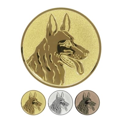 Embossed aluminum emblem - Shepherd dog