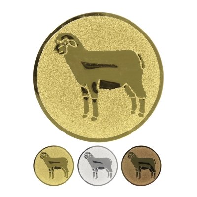 Embossed aluminum emblem - sheep
