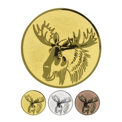 Embossed aluminum emblem - moose