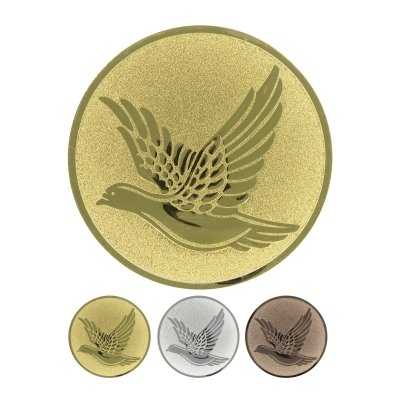 Embossed aluminum emblem - Dove flying