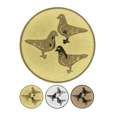 Embossed aluminum emblem - 3 doves