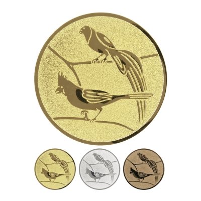 Embossed aluminum emblem - Exotic birds