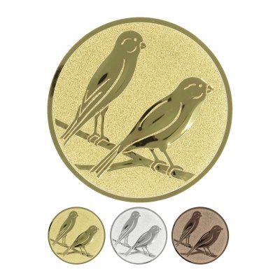Aluemblem geprägt - Kanarienvögel