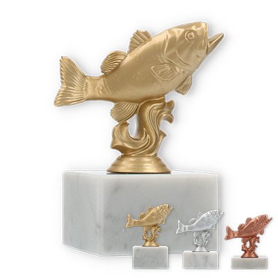 Trophy plastic figure perch on white marble base