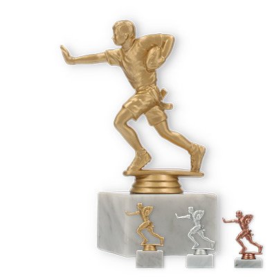FOOTBALL RUNNER EXTRA LARGE TROPHY FIGURE 8" GOLD PLASTIC 