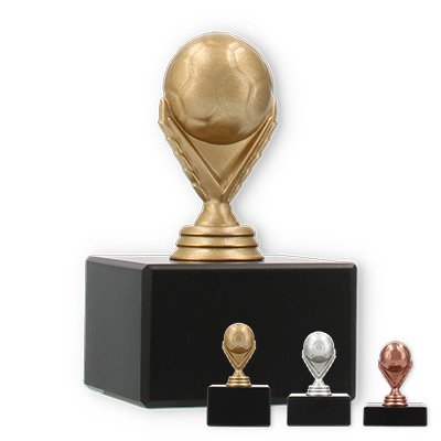 Trophy plastic figure soccer on black marble base