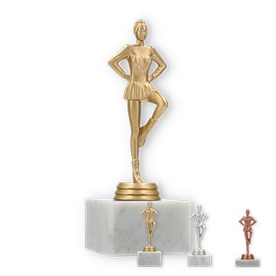 Trophy plastic figure Drill Team on white marble base