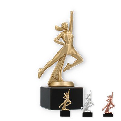 Trophy plastic figure dancing on black marble base
