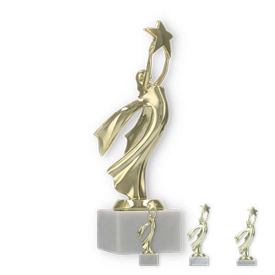 Victory Figure Victoria gold on white marble base