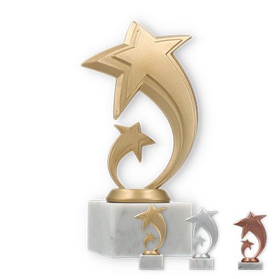 Trophy plastic figure star pluto on white marble base