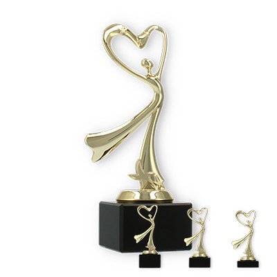 Pokal Kunststofffigur Modern Dance gold auf schwarzem Marmorsockel