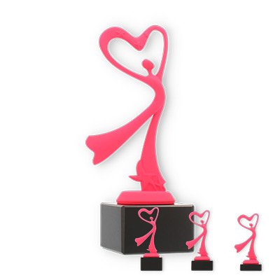 Pokal Kunststofffigur Modern Dance pink auf schwarzem Marmorsockel