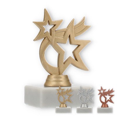 Pokal Kunststofffigur Stern Neptun auf weißem Marmorsockel