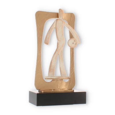 Trophy zamac figure frame skittles gold-white on black wooden base