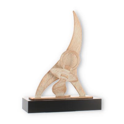 Trophies Zamak figure Flame pacifier gold-white on black wooden base