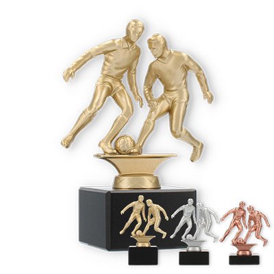 Trophy metal figure duel on black marble base